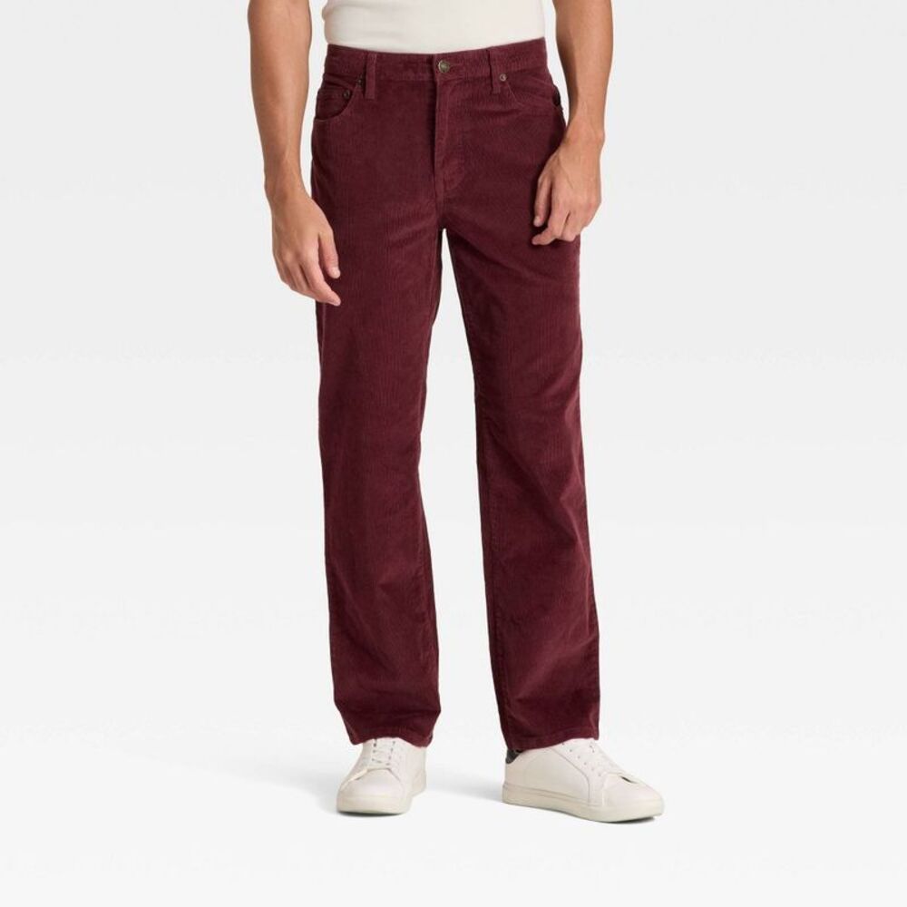 Goodfellow & Co - Men's Straight Fit Corduroy 5-Pocket Pants - Goodf Red